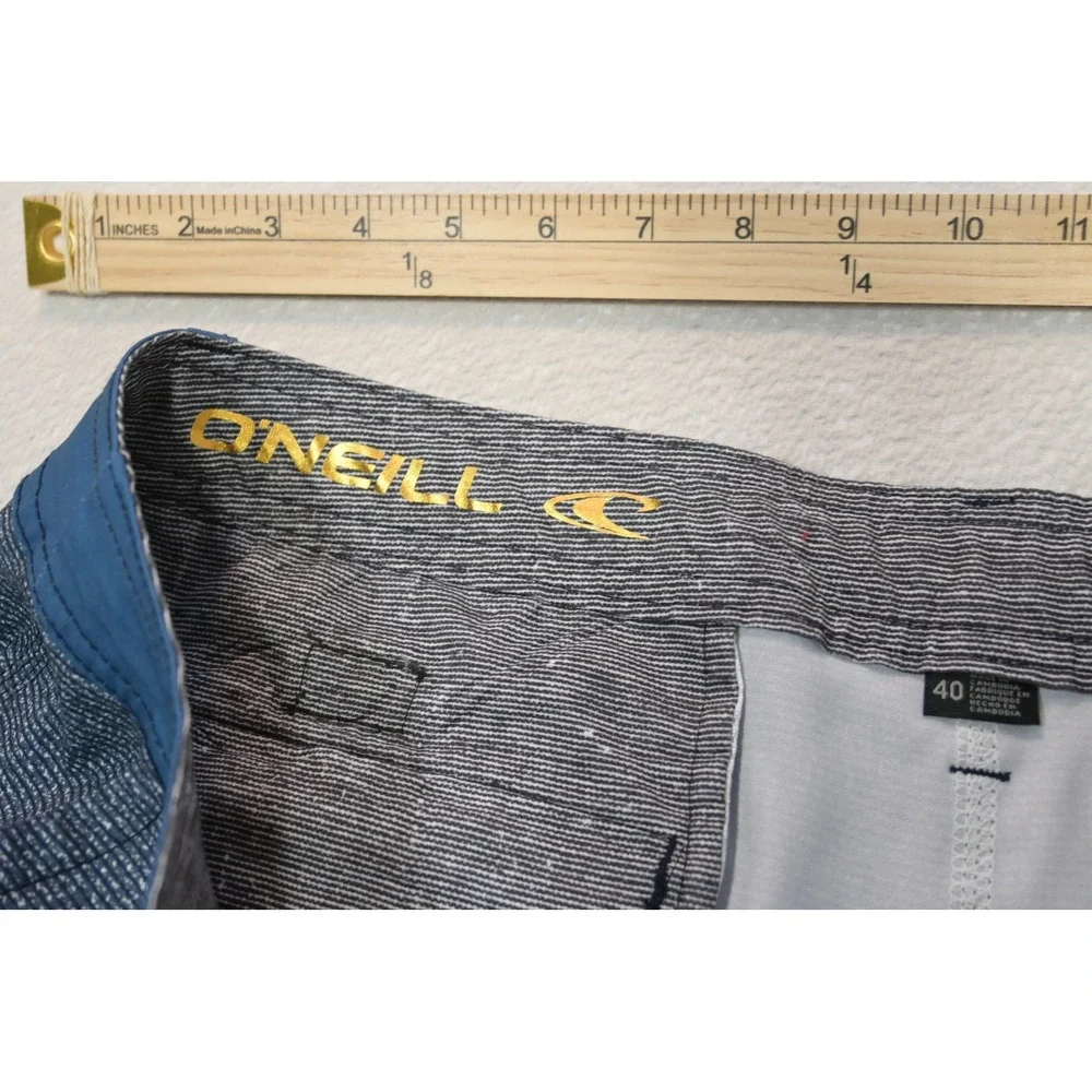 O'Neill Hybrid Shorts Mens 40 Blue Surf Hike Casual Textured Quick Dry Excellent